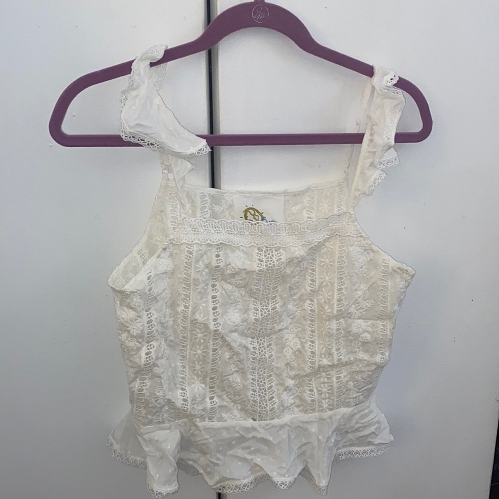 White Ida Blue Life Top